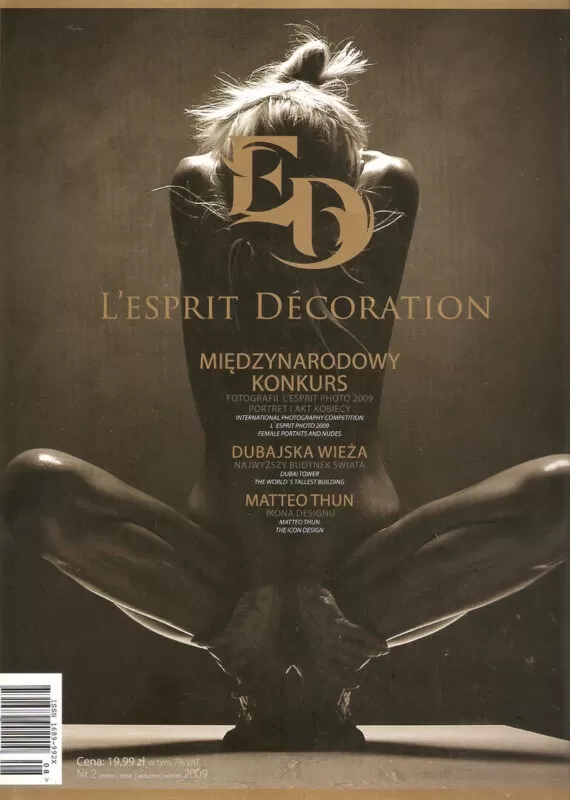 Okładka magazynu wnętrzarskiego L’Esprit Décoration – 2009 z inspiracjami do aranżacji wnętrz.