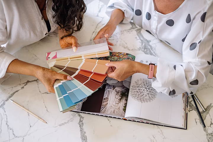 Wybór kolorów, projektowanie wnętrz, konsultacje z architektem, moodboard.