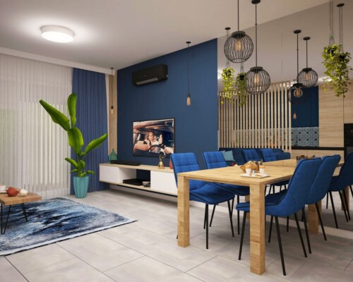 Salon z jadalnią w stylu nowoczesnym – elegancka aranżacja z industrialnymi akcentami Nowoczesny salon z jadalnią w stylu loftowym – projektowanie wnętrz mieszkania Warszawa