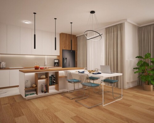 Słowa mają moc – personalizowana naklejka jako oryginalna i osobista dekoracja ściany. Zbliżenie na bordową ścianę z białą, dekoracyjną naklejką ścienną z napisem i grafiką.