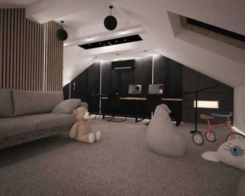 Zabudowa i przestrzeń do zabawy – funkcjonalny pokój dla dziecka Pokój dziecięcy z zabudową, domkiem do zabawy i jasną kolorystyką